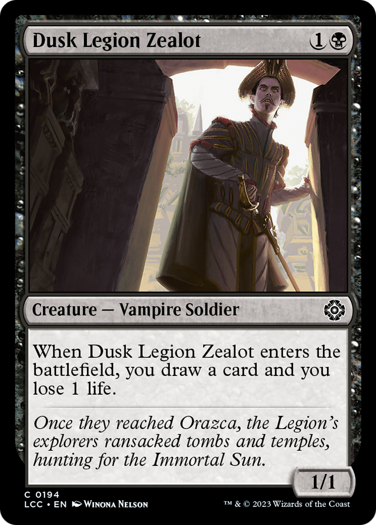 Dusk Legion Zealot [The Lost Caverns of Ixalan Commander] | Jomio and Rueliete's Cards and Comics