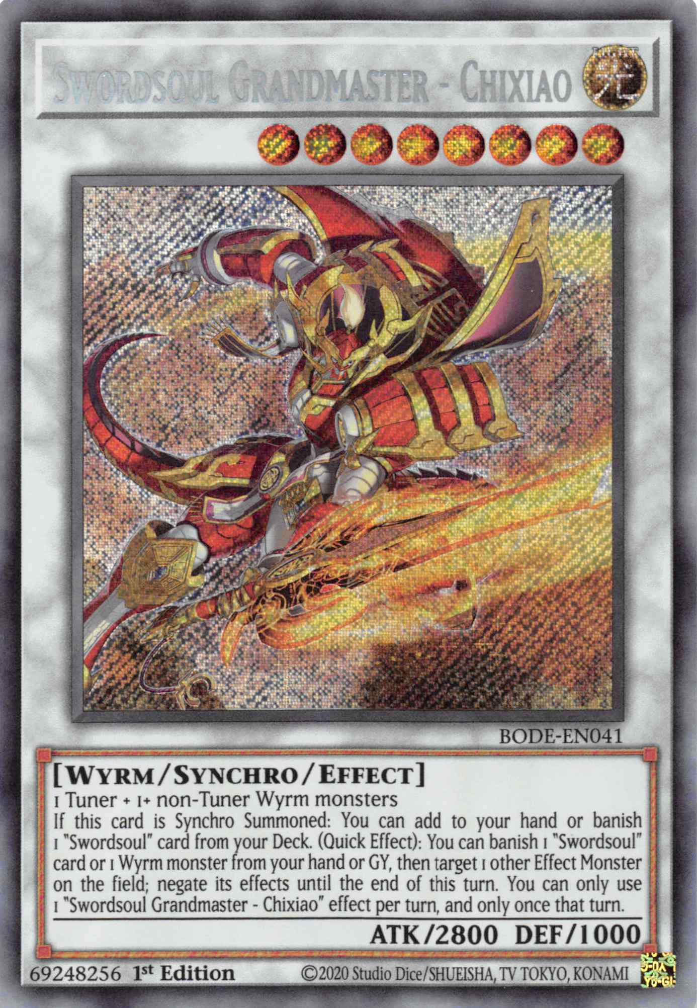 Swordsoul Grandmaster - Chixiao [BODE-EN041] Secret Rare | Jomio and Rueliete's Cards and Comics