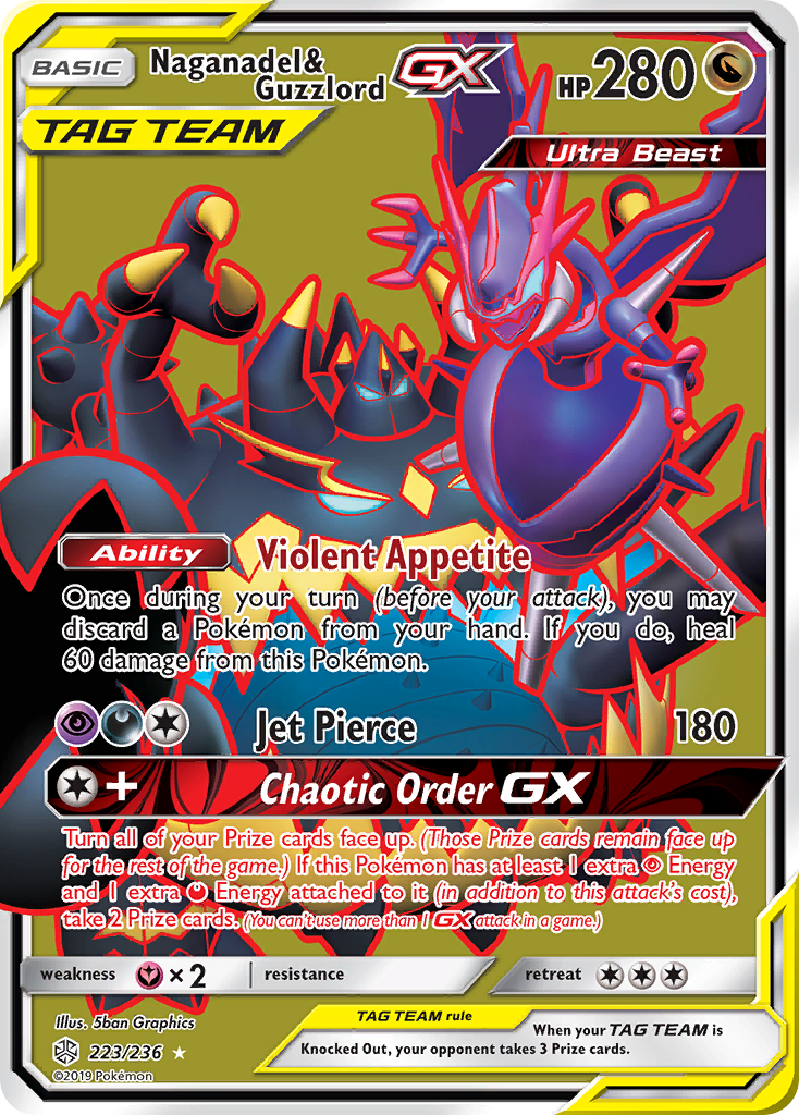 Naganadel & Guzzlord GX (223/236) [Sun & Moon: Cosmic Eclipse] | Jomio and Rueliete's Cards and Comics