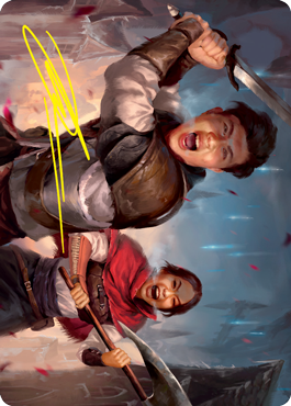 Daybreak Combatants Art Card (Gold-Stamped Signature) [Innistrad: Crimson Vow Art Series] | Jomio and Rueliete's Cards and Comics