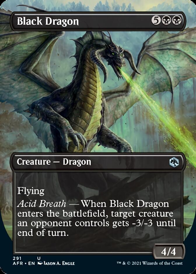 Black Dragon (Borderless Alternate Art) [Dungeons & Dragons: Adventures in the Forgotten Realms] | Jomio and Rueliete's Cards and Comics