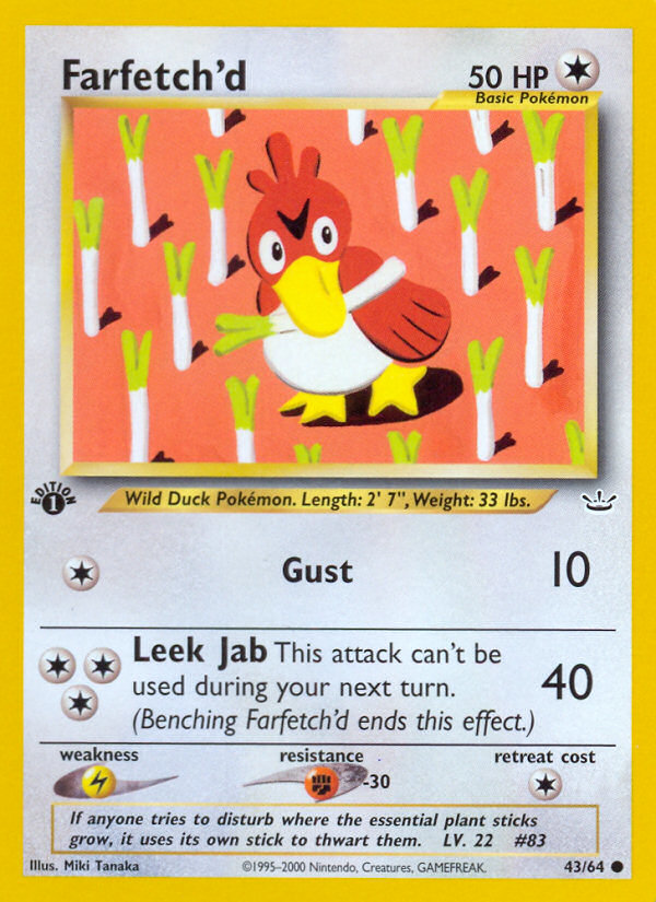 Farfetch'd (43/64) [Neo Revelation 1st Edition] | Jomio and Rueliete's Cards and Comics