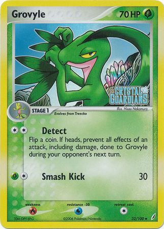 Grovyle (32/100) (Stamped) [EX: Crystal Guardians] | Jomio and Rueliete's Cards and Comics