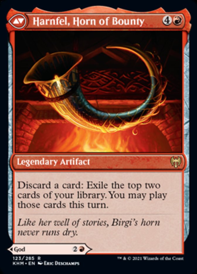 Birgi, God of Storytelling // Harnfel, Horn of Bounty [Kaldheim] | Jomio and Rueliete's Cards and Comics