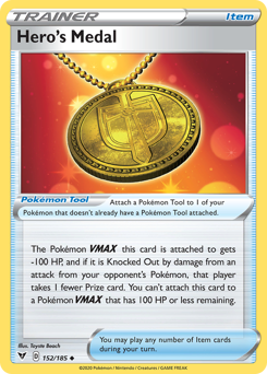 Hero's Medal (152/185) [Sword & Shield: Vivid Voltage] | Jomio and Rueliete's Cards and Comics