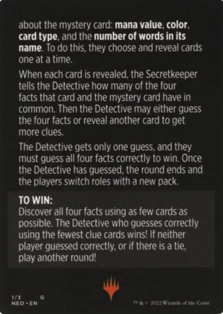 Booster Sleuth (Magic Minigame) [Kamigawa: Neon Dynasty Minigame] | Jomio and Rueliete's Cards and Comics
