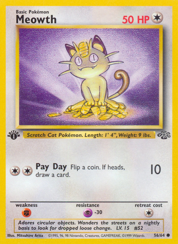 Meowth (56/64) [Jungle 1st Edition] | Jomio and Rueliete's Cards and Comics