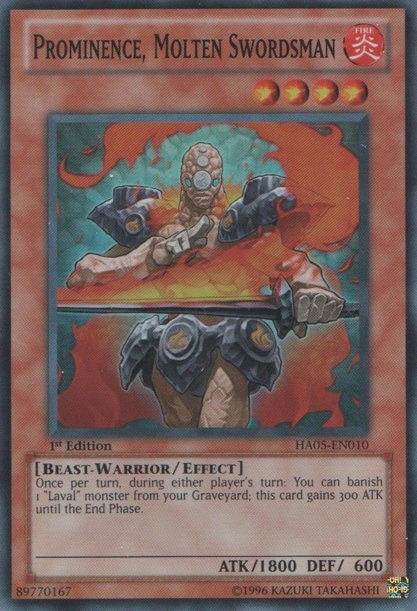 Prominence, Molten Swordsman [HA05-EN010] Super Rare | Jomio and Rueliete's Cards and Comics