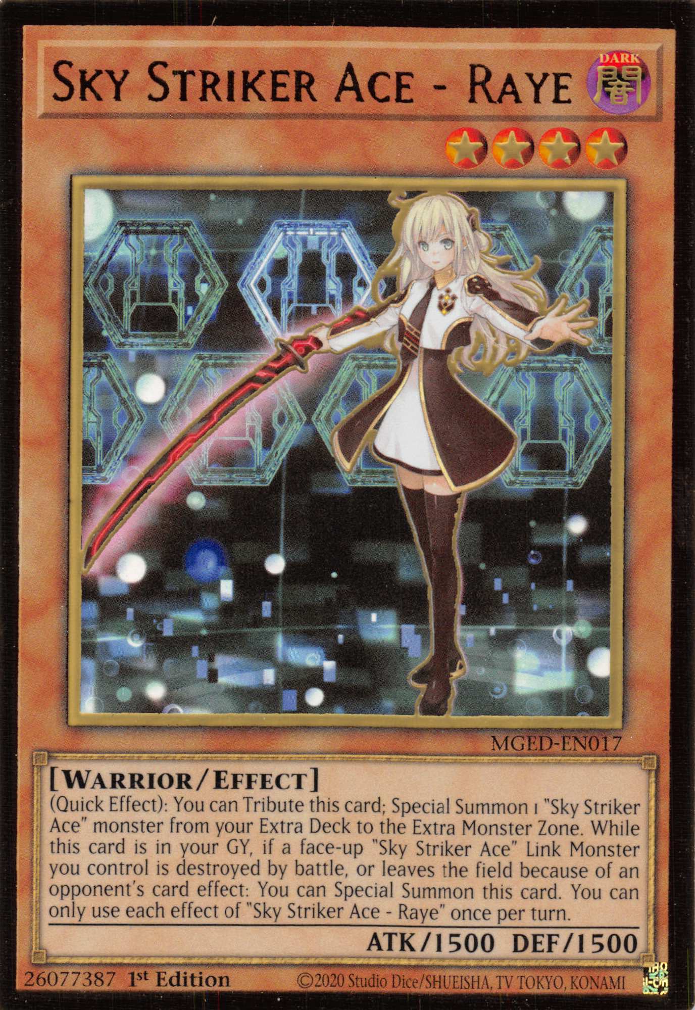 Sky Striker Ace - Raye [MGED-EN017] Gold Rare | Jomio and Rueliete's Cards and Comics