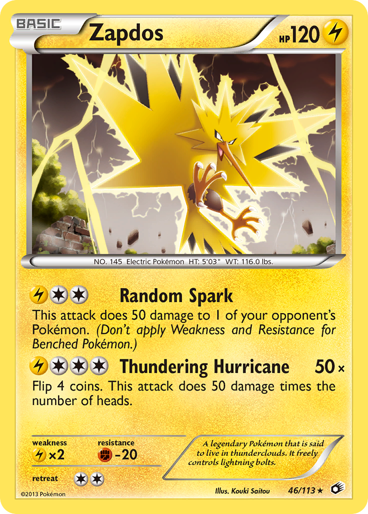 Zapdos (46/113) (Theme Deck Exclusive) [Black & White: Legendary Treasures] | Jomio and Rueliete's Cards and Comics
