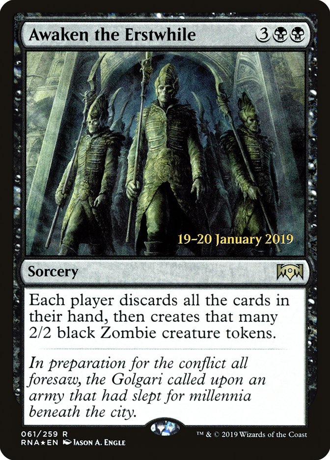 Awaken the Erstwhile [Ravnica Allegiance Prerelease Promos] | Jomio and Rueliete's Cards and Comics