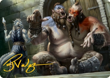Ettin Art Card (Gold-Stamped Signature) [Dungeons & Dragons: Adventures in the Forgotten Realms Art Series] | Jomio and Rueliete's Cards and Comics