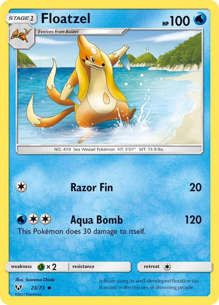 Floatzel (23/73) [Sun & Moon: Shining Legends] | Jomio and Rueliete's Cards and Comics