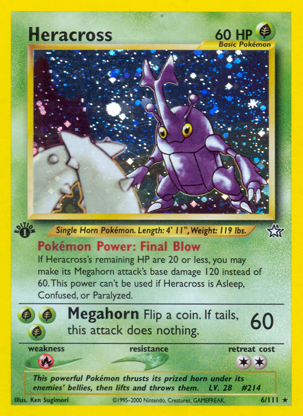 Heracross (6/111) [Neo Genesis 1st Edition] | Jomio and Rueliete's Cards and Comics