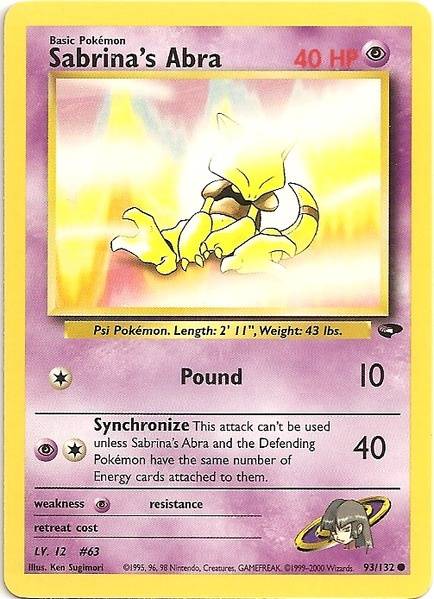 Sabrina's Abra (93/132) [Gym Challenge Unlimited] | Jomio and Rueliete's Cards and Comics