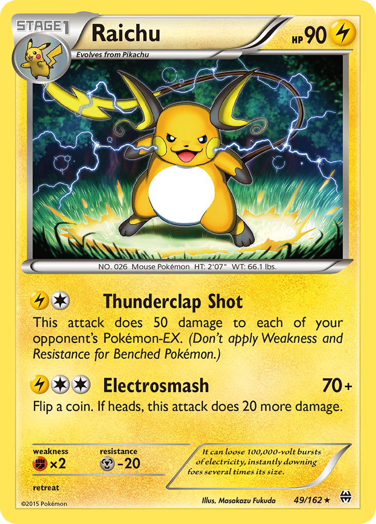 Raichu (49/162) [XY: BREAKthrough] | Jomio and Rueliete's Cards and Comics