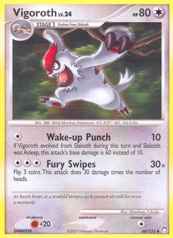 Vigoroth (68/123) [Diamond & Pearl: Mysterious Treasures] | Jomio and Rueliete's Cards and Comics