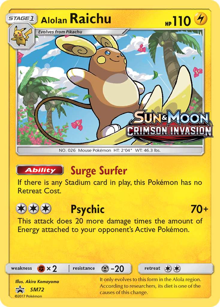 Alolan Raichu (SM72) (Prerelease Promo) [Sun & Moon: Black Star Promos] | Jomio and Rueliete's Cards and Comics