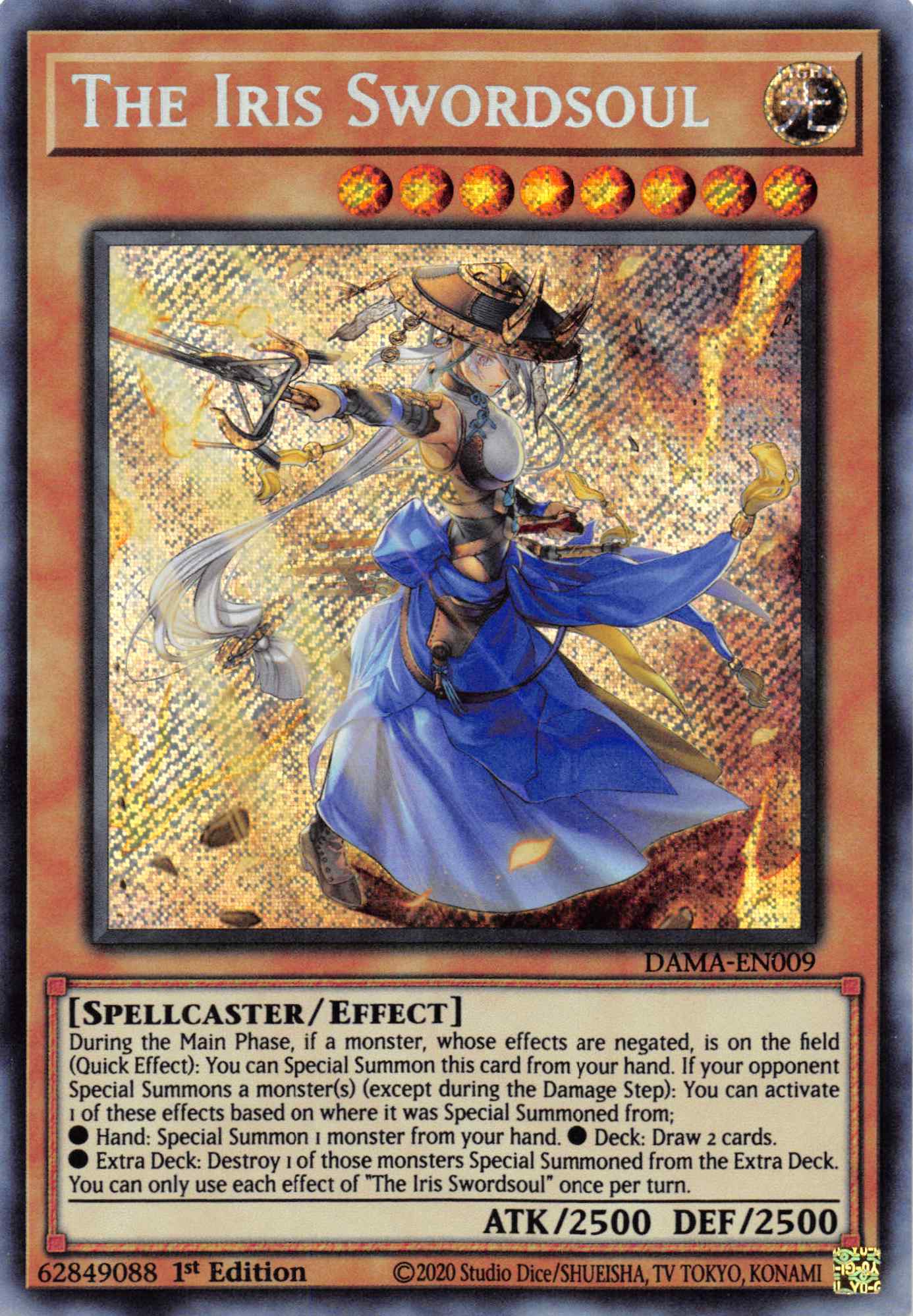The Iris Swordsoul [DAMA-EN009] Secret Rare | Jomio and Rueliete's Cards and Comics