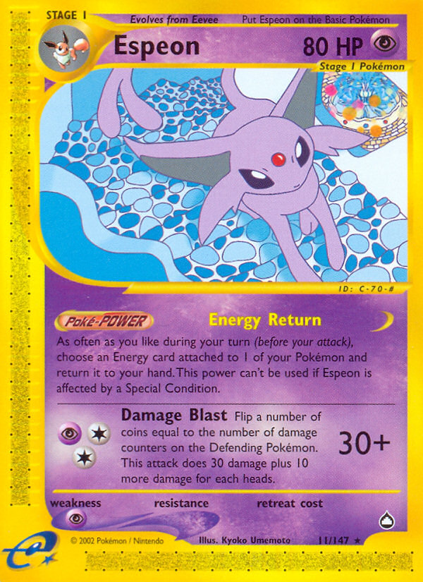 Espeon (11/147) [Aquapolis] | Jomio and Rueliete's Cards and Comics