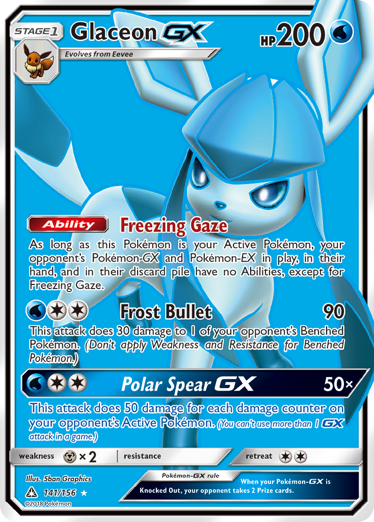 Glaceon GX (141/156) [Sun & Moon: Ultra Prism] | Jomio and Rueliete's Cards and Comics