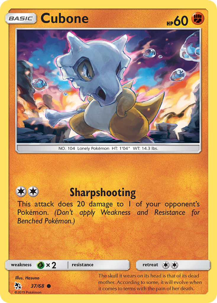 Cubone (37/68) [Sun & Moon: Hidden Fates] | Jomio and Rueliete's Cards and Comics