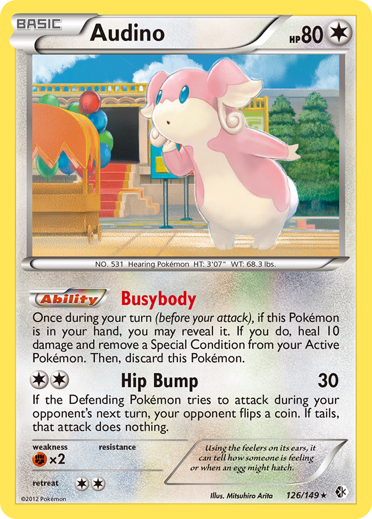 Audino (126/149) [Black & White: Boundaries Crossed] | Jomio and Rueliete's Cards and Comics