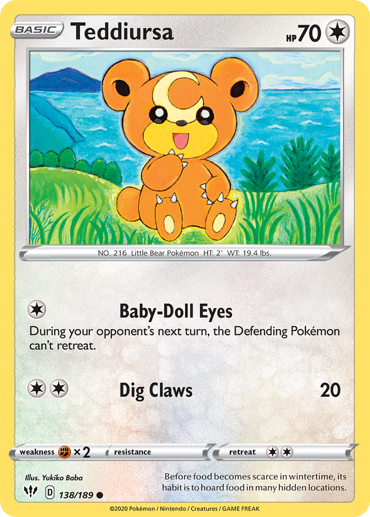 Teddiursa (138/189) [Sword & Shield: Darkness Ablaze] | Jomio and Rueliete's Cards and Comics