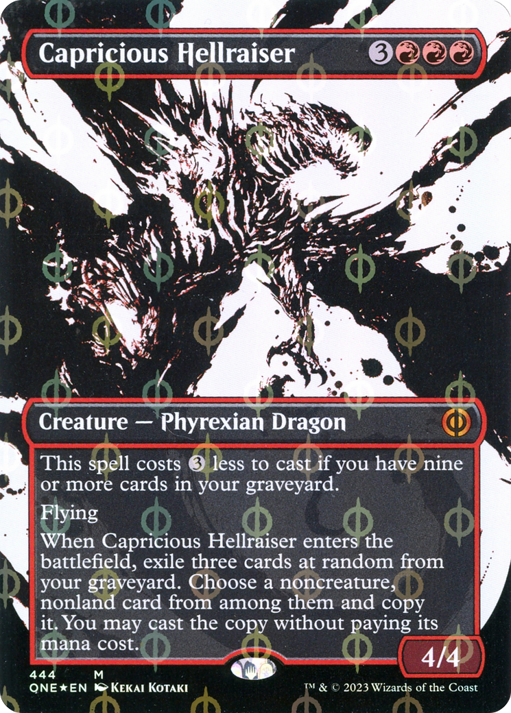 Capricious Hellraiser (Borderless Ichor Step-and-Compleat Foil) [Phyrexia: All Will Be One] | Jomio and Rueliete's Cards and Comics
