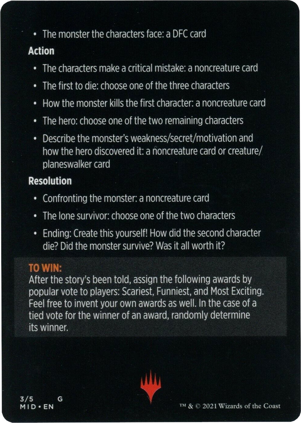Into the Story: Horror Edition (Magic Minigame) [Innistrad: Midnight Hunt Minigame] | Jomio and Rueliete's Cards and Comics