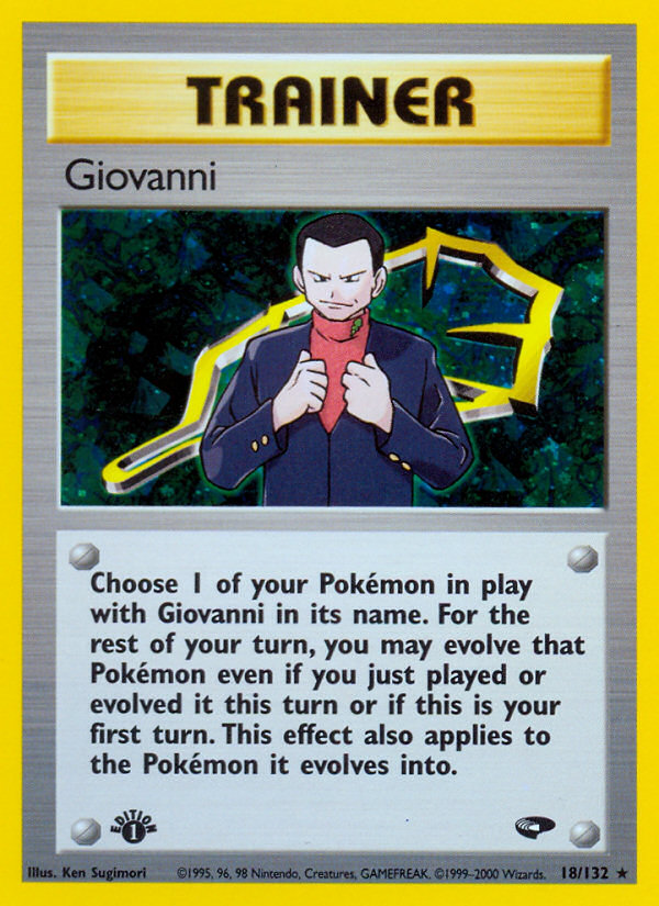 Giovanni (18/132) [Gym Challenge 1st Edition] | Jomio and Rueliete's Cards and Comics