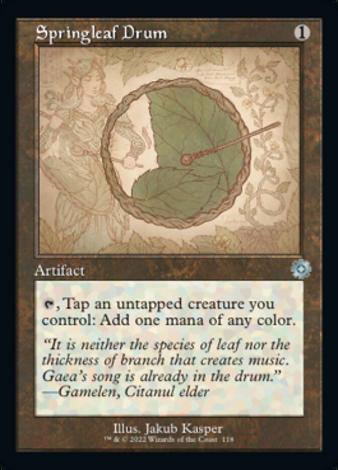 Springleaf Drum (Retro Schematic) [The Brothers' War Retro Artifacts] | Jomio and Rueliete's Cards and Comics