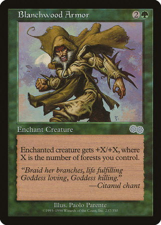 Blanchwood Armor [Urza's Saga] | Jomio and Rueliete's Cards and Comics