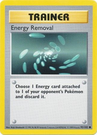 Energy Removal (92/102) [Base Set Shadowless Unlimited] | Jomio and Rueliete's Cards and Comics