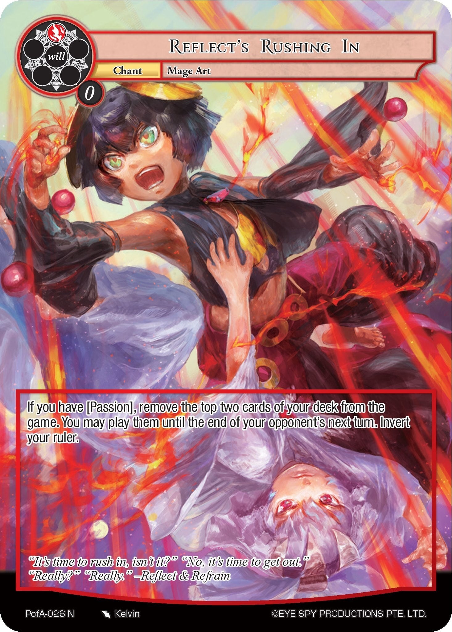 Reflect's Rushing In (Full Art) (PofA-026) [Alice Origin IV: Prologue of Attoractia] | Jomio and Rueliete's Cards and Comics