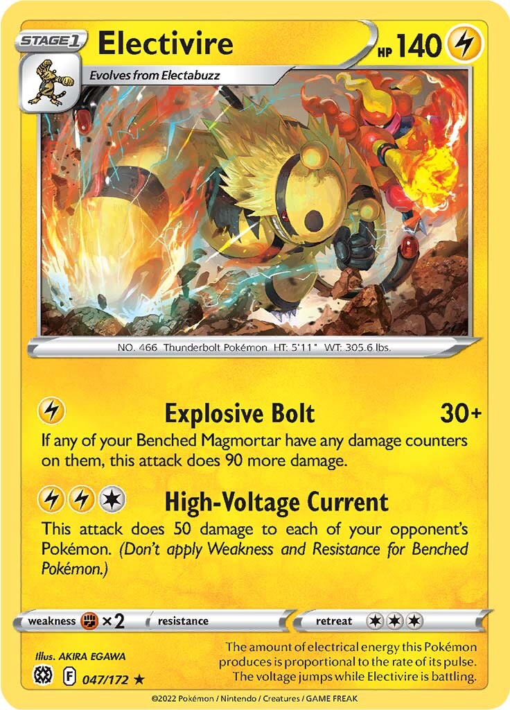 Electivire (047/172) [Sword & Shield: Brilliant Stars] | Jomio and Rueliete's Cards and Comics