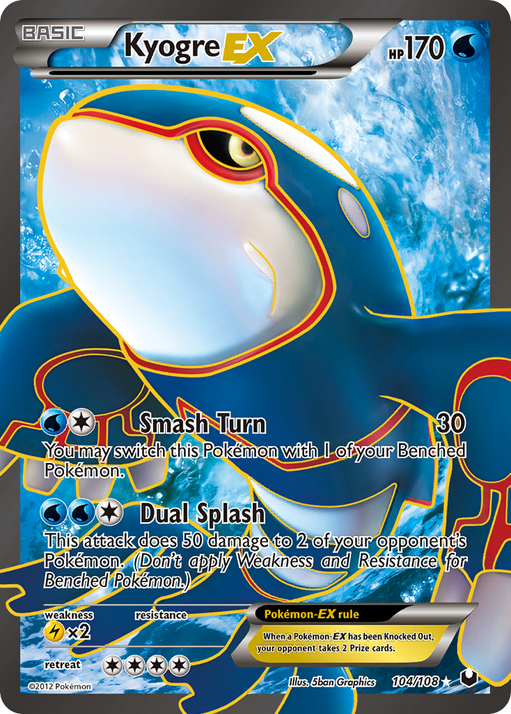Kyogre EX (104/108) [Black & White: Dark Explorers] | Jomio and Rueliete's Cards and Comics