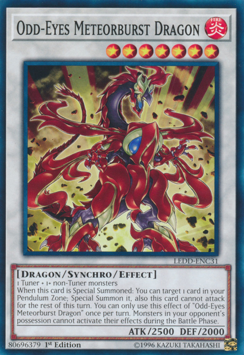 Odd-Eyes Meteorburst Dragon [LEDD-ENC31] Common | Jomio and Rueliete's Cards and Comics