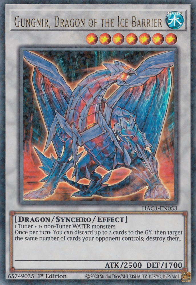 Gungnir, Dragon of the Ice Barrier (Duel Terminal) [HAC1-EN053] Parallel Rare | Jomio and Rueliete's Cards and Comics