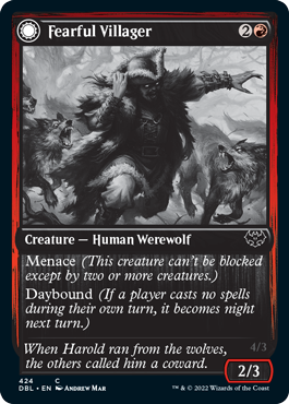 Fearful Villager // Fearsome Werewolf [Innistrad: Double Feature] | Jomio and Rueliete's Cards and Comics