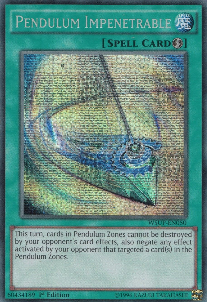 Pendulum Impenetrable [WSUP-EN050] Prismatic Secret Rare | Jomio and Rueliete's Cards and Comics