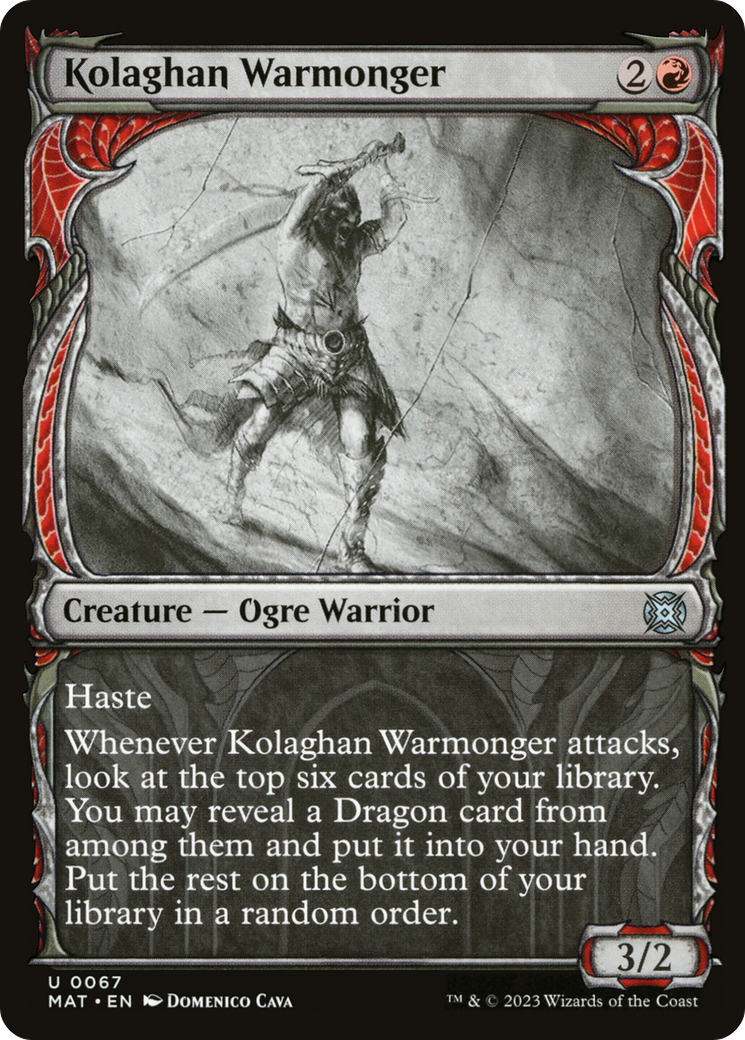 Kolaghan Warmonger (Showcase) [March of the Machine: The Aftermath] | Jomio and Rueliete's Cards and Comics