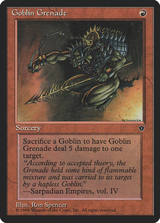 Goblin Grenade (Ron Spencer) [Fallen Empires] | Jomio and Rueliete's Cards and Comics