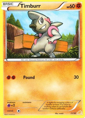 Timburr (11/30) [Black & White: Trainer Kit - Excadrill] | Jomio and Rueliete's Cards and Comics
