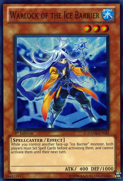 Warlock of the Ice Barrier [HA04-EN023] Super Rare | Jomio and Rueliete's Cards and Comics