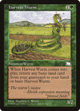 Harvest Wurm [Weatherlight] | Jomio and Rueliete's Cards and Comics