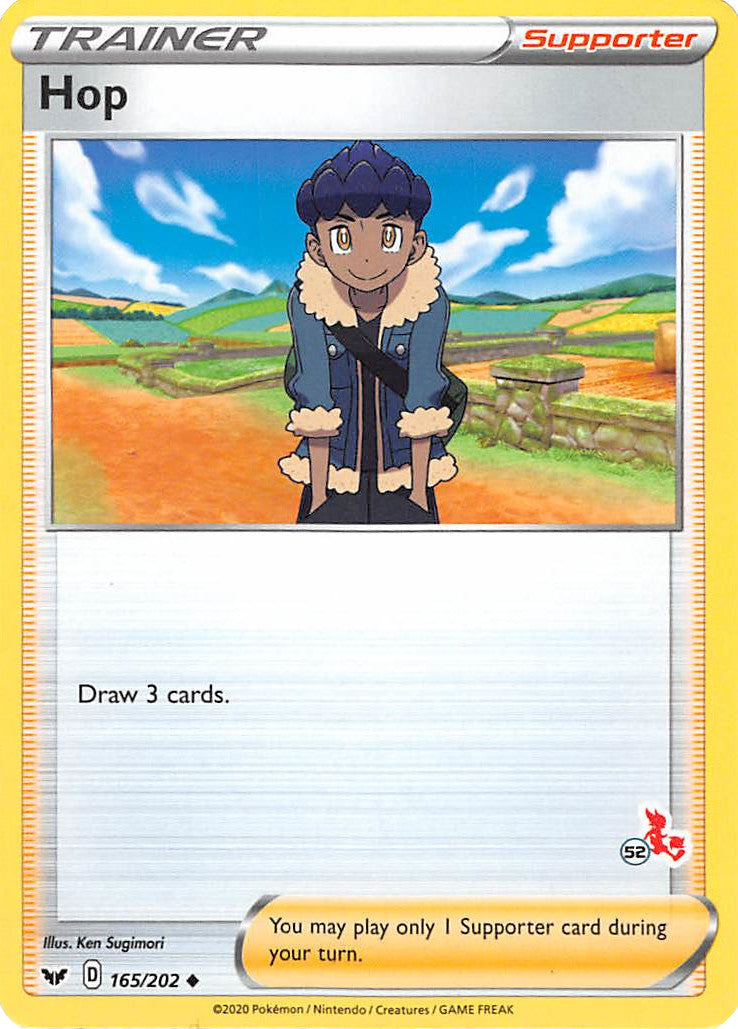 Hop (165/202) (Cinderace Stamp #52) [Battle Academy 2022] | Jomio and Rueliete's Cards and Comics