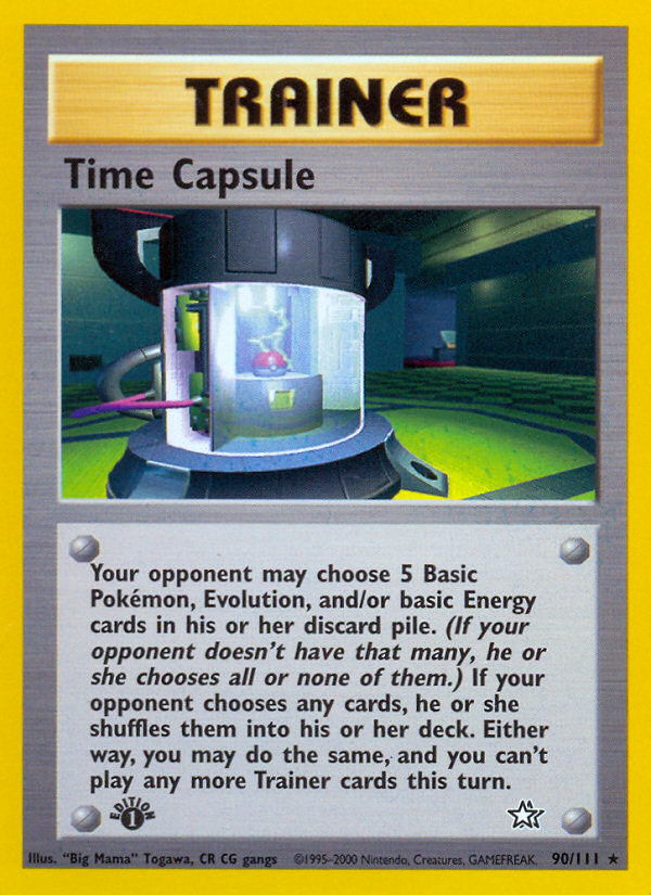 Time Capsule (90/111) [Neo Genesis 1st Edition] | Jomio and Rueliete's Cards and Comics
