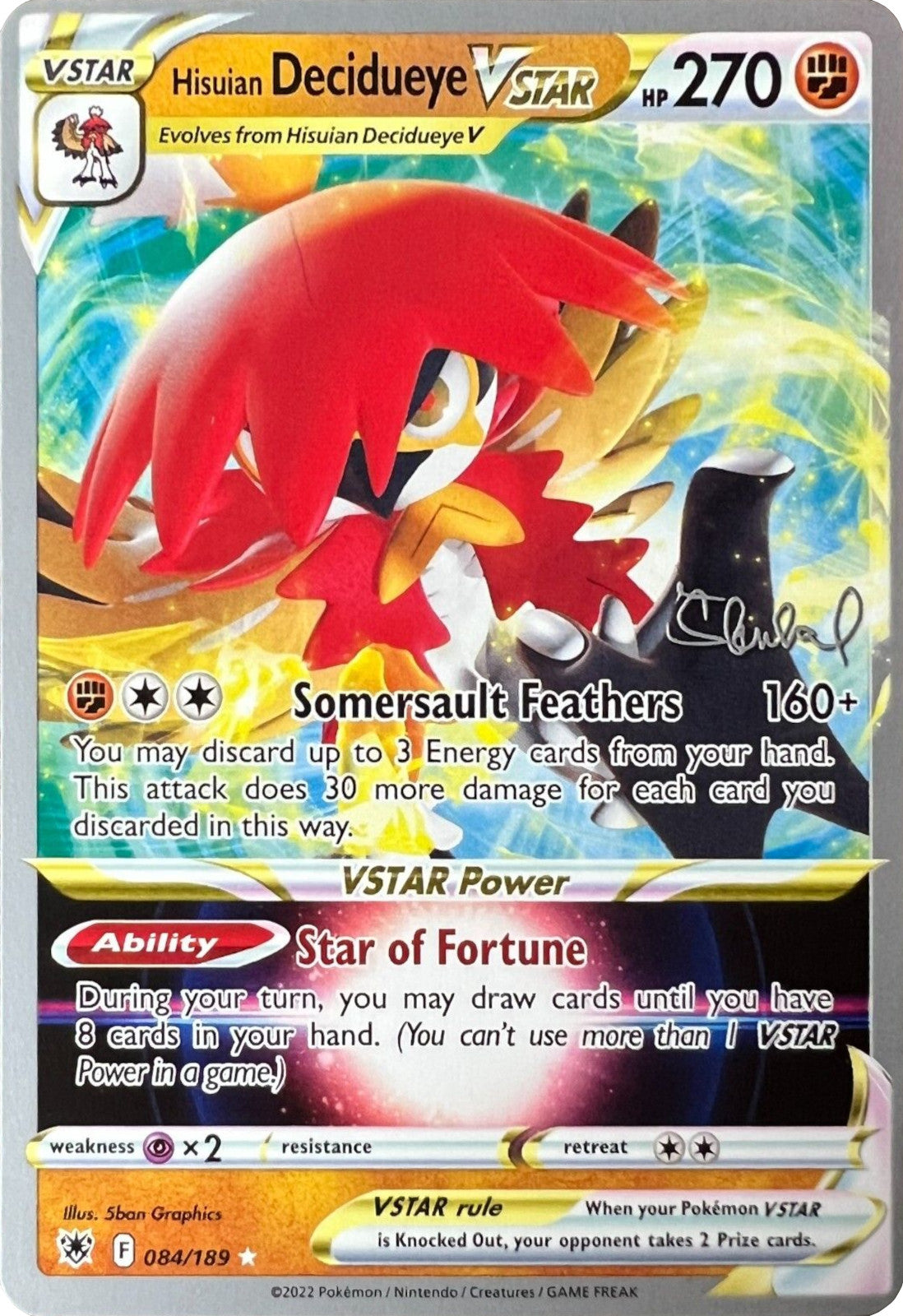 Hisuian Decidueye VSTAR (084/189) (ADP - Ondrej Skubal) [World Championships 2022] | Jomio and Rueliete's Cards and Comics
