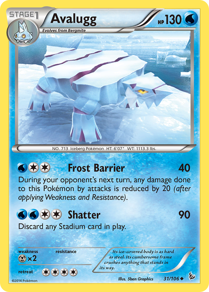 Avalugg (31/106) [XY: Flashfire] | Jomio and Rueliete's Cards and Comics
